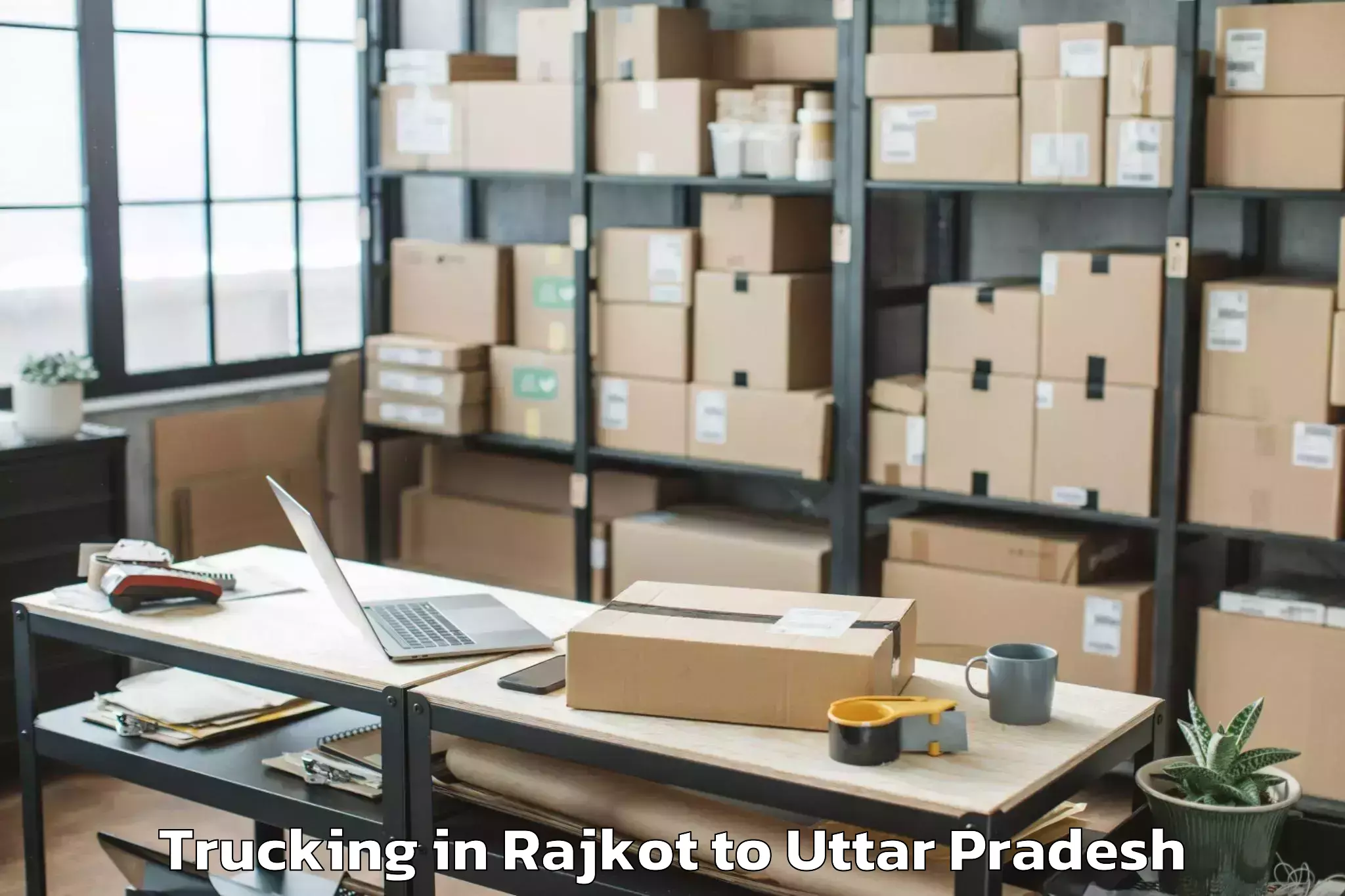 Book Rajkot to Khaga Trucking